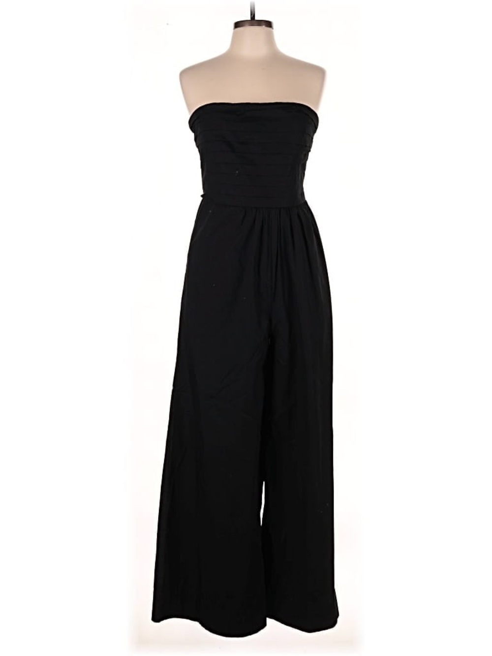 Strapless Black Wide-Leg Jumpsuit 100% Cotton